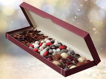 Xocolatl Stor Eksklusiv gaveæske fyldt med 440 gram Dansk håndlavet chokolade